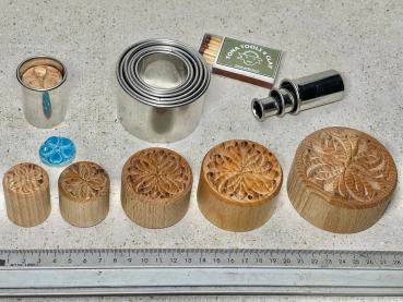 Preview: Ornament-floral-Pat160 Preview: all sizes round clay stamps
